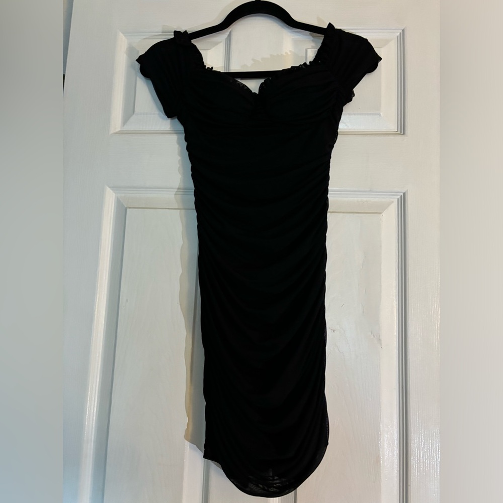 Lulus Ruched Off-the-Shoulder Bodycon Mini Dress